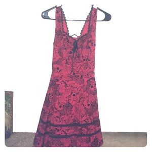 Red and black gothic dress